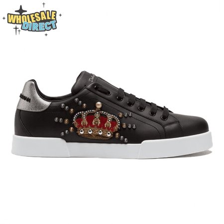 DOLCE & GABBANA CALFSKIN PORTOFINO SNEAKERS WITH PATCH - DG1