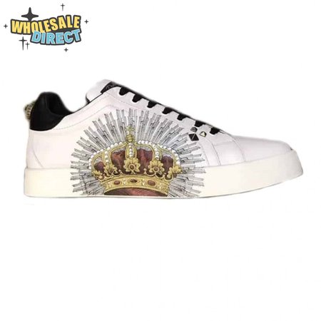 DOLCE & GABBANA PRINTED CALFSKIN PORTOFINO SNEAKERS - DG9