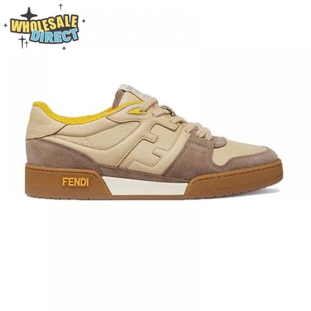 Fendi Match Beige Suede Low-Top Sneakers - FD32