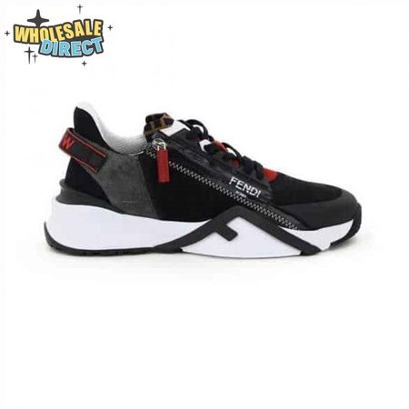 FENDI CHUNKY LACE-UP TRAINERS BLACK - FD19