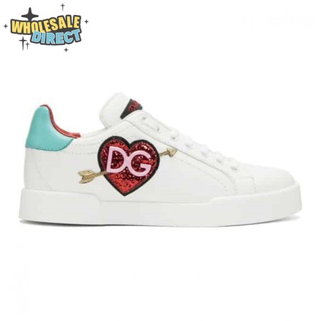 DOLCE & GABBANA WHITE HEART SNEAKERS - DG31