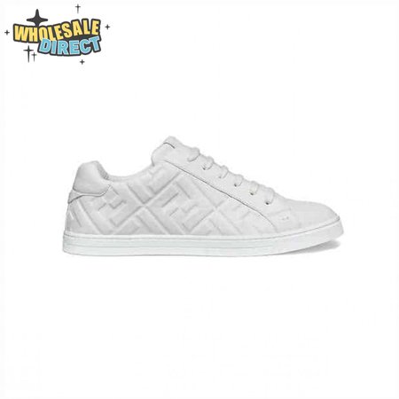 FENDI WHITE NAPPA LEATHER LOW TOP SNEAKERS - FD09