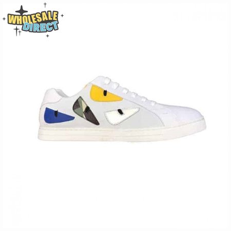 FENDI MONSTER EYES LOW-TOP TRAINERS SNEAKERS IN WHITE - FD06