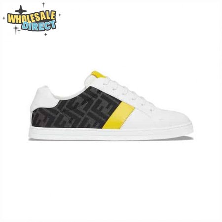 FENDI FF LOGO PRINT LOW-TOP SNEAKERS - FD17