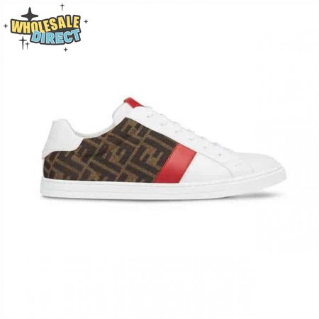 FENDI FF LOGO PRINT LOW-TOP SNEAKERS - FD16