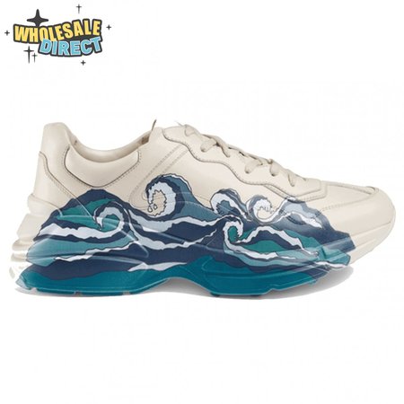 GUCCI RHYTON LEATHER SNEAKER WITH WAVE