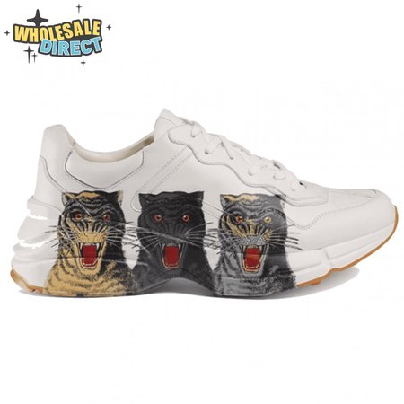 GUCCI RHYTON LEATHER SNEAKER WITH TIGERS