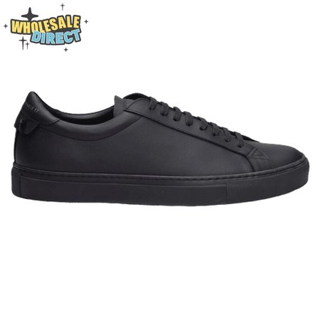GIVENCHY URBAN STREET LOW-TOP LEATHER TRAINERS TRIPLE BLACK - GVC25