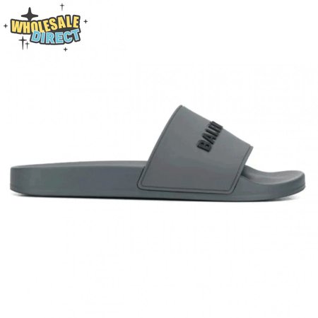 BALENCIAGA RUBBER LOGO POOL SLIDE SANDALS - BBS8