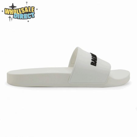 BALENCIAGA RUBBER LOGO POOL SLIDE SANDALS - BBS7