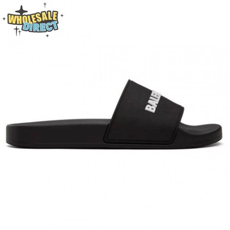 BALENCIAGA RUBBER LOGO POOL SLIDE SANDALS - BBS5