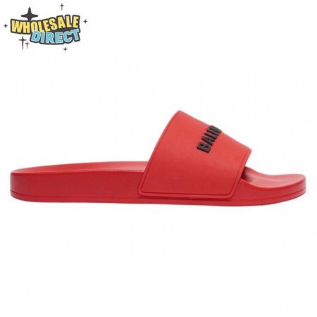 BALENCIAGA RUBBER LOGO POOL SLIDE SANDALS - BBS4