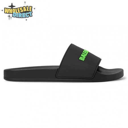 BALENCIAGA RUBBER LOGO POOL SLIDE SANDALS - BBS3